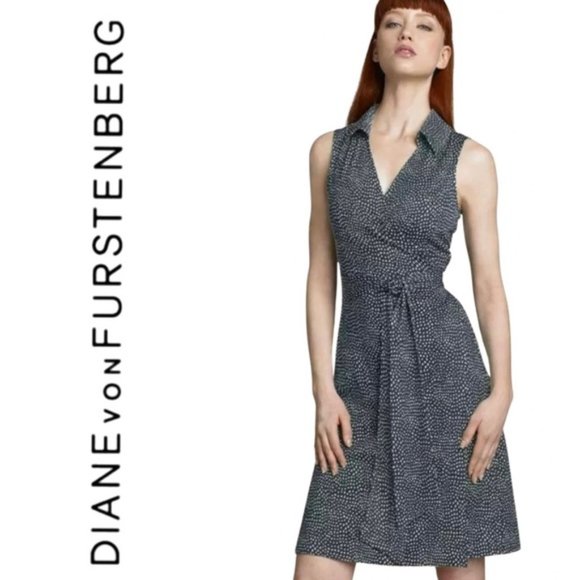 DVF Vintage Sleeveless Silk Wrap Dress - St. Jude Size 4 - Picture 1 of 5